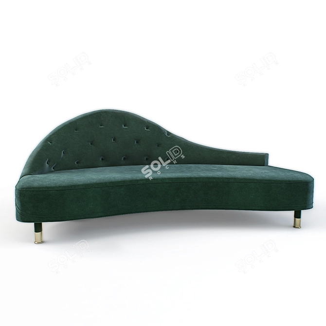 Velvet Couch 3D model image 1