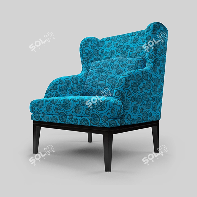 Stylish Oversized Armchair 3D model image 1