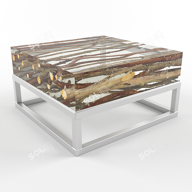 Driftwood Acrylic Coffee Table 3D model image 1