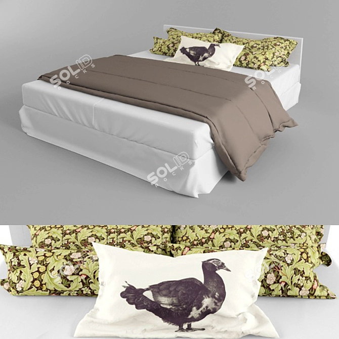 Cozy Duck-themed Bed 3D model image 1