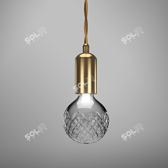 Crystal Bulb: Industrial Elegance Shines 3D model image 1