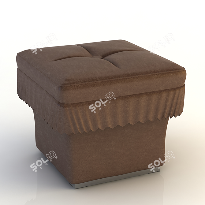 Sophisticated Leather Poof 3D model image 1