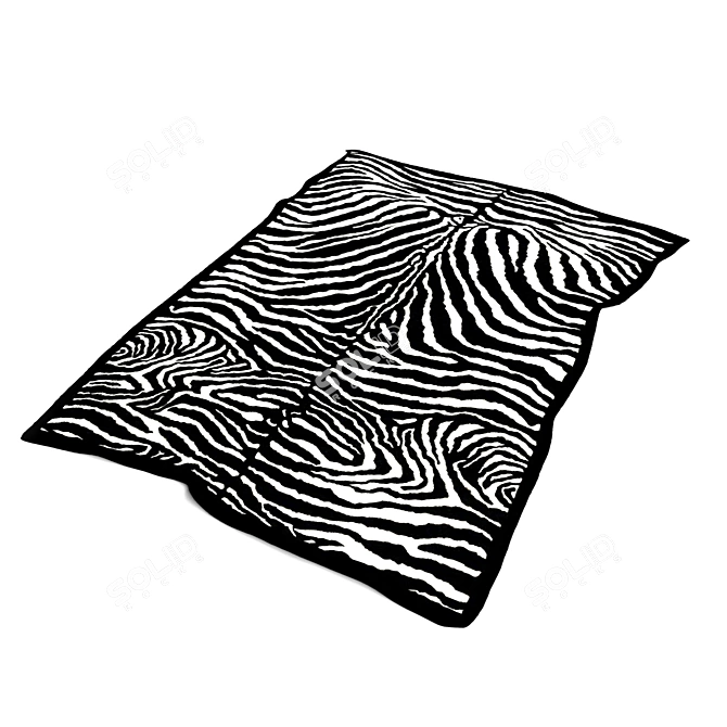Zebra Stripe Rug 3D model image 1