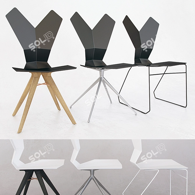 Y Chair Collection: Wood, Sled, Swivel 3D model image 1