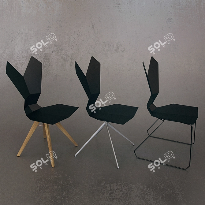 Y Chair Collection: Wood, Sled, Swivel 3D model image 3