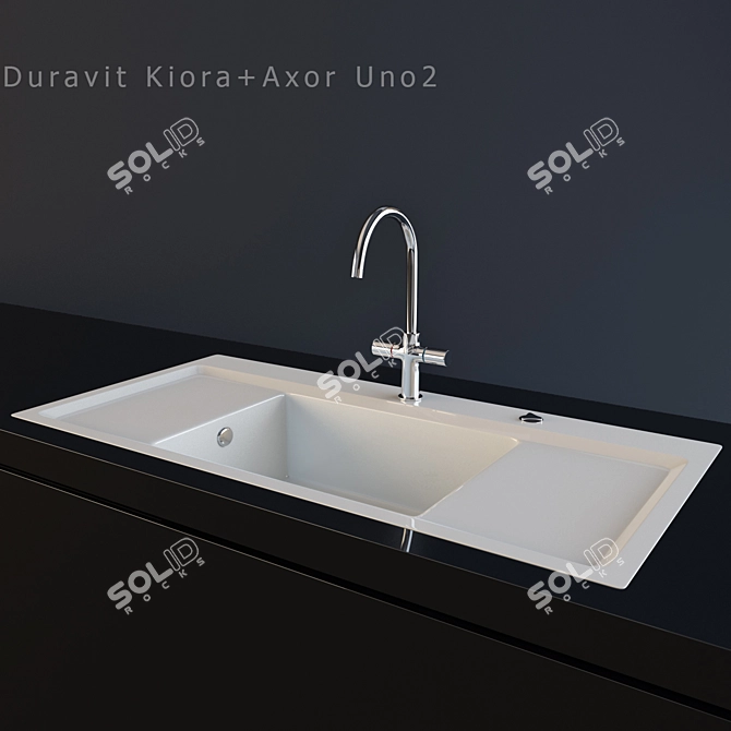 Duravit Kiora & Axor Uno2 Combo 3D model image 1