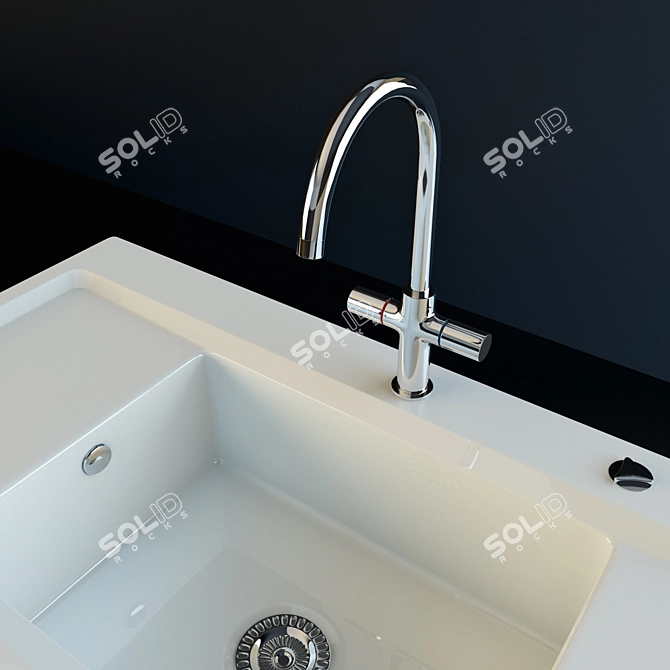 Duravit Kiora & Axor Uno2 Combo 3D model image 2