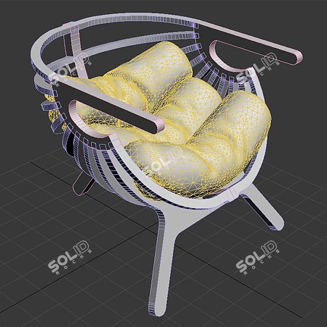 Elegant Shell Chair by Santos 3D model image 3
