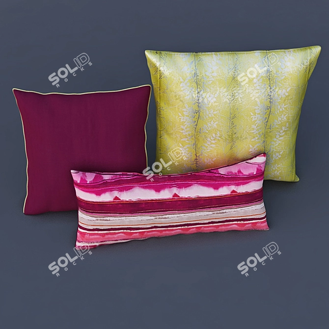 Harlequin Fabric Pillows: Decorate with Style 3D model image 2