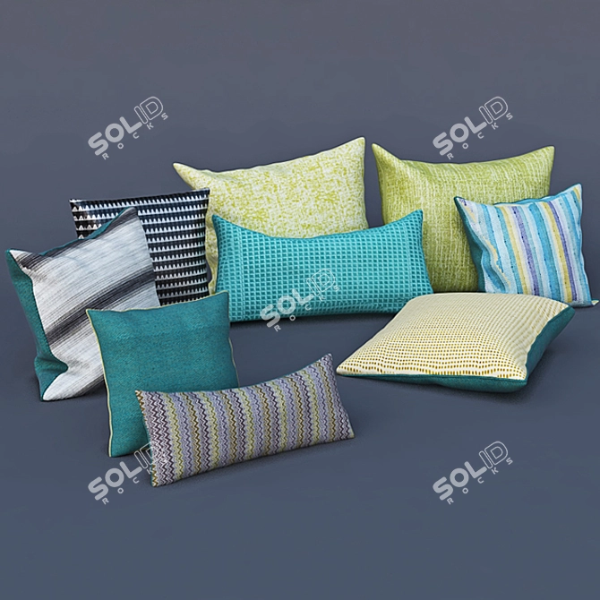 Harlequin Fabric Pillows: Decorate with Style 3D model image 3