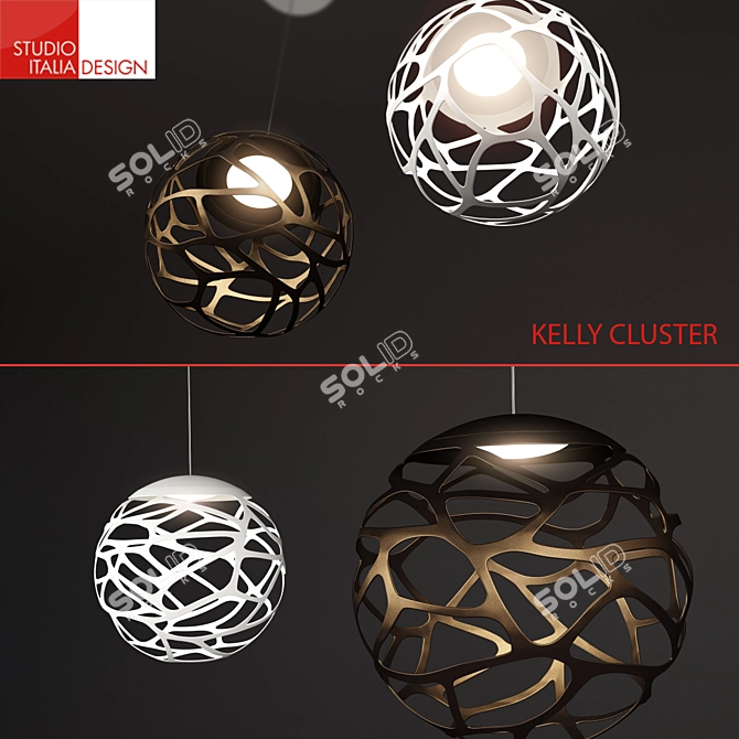 Kelly Cluster Pendant: Elegant and Versatile 3D model image 3