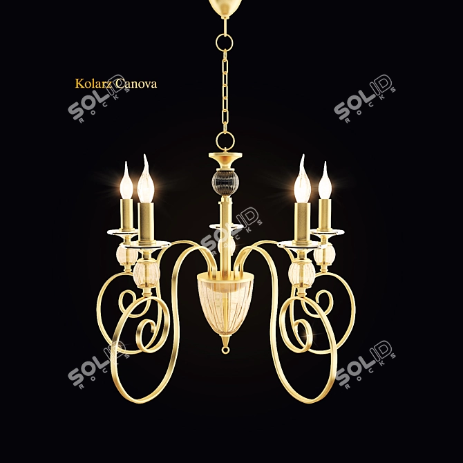 Elegant Canova Chandelier: Height 1200mm 3D model image 1