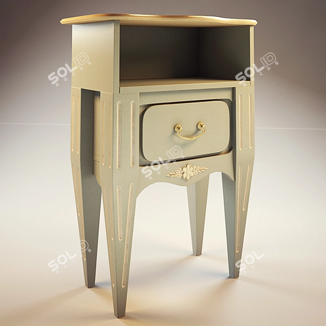 Sleek Legged Drawer: Perfect for Any Space 3D model image 1