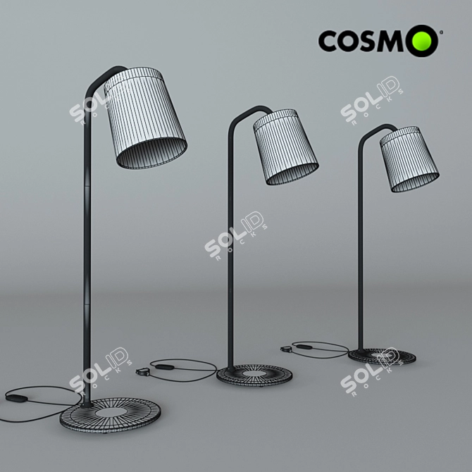 Elegant Enamel Table Lamp 3D model image 2
