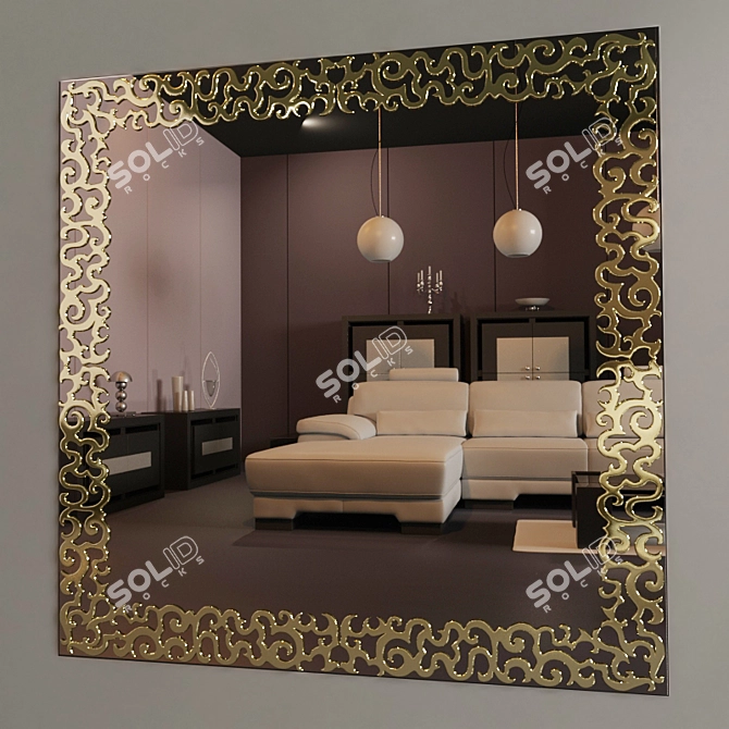 Sleek Catelan Italia Aramis Mirror 3D model image 1