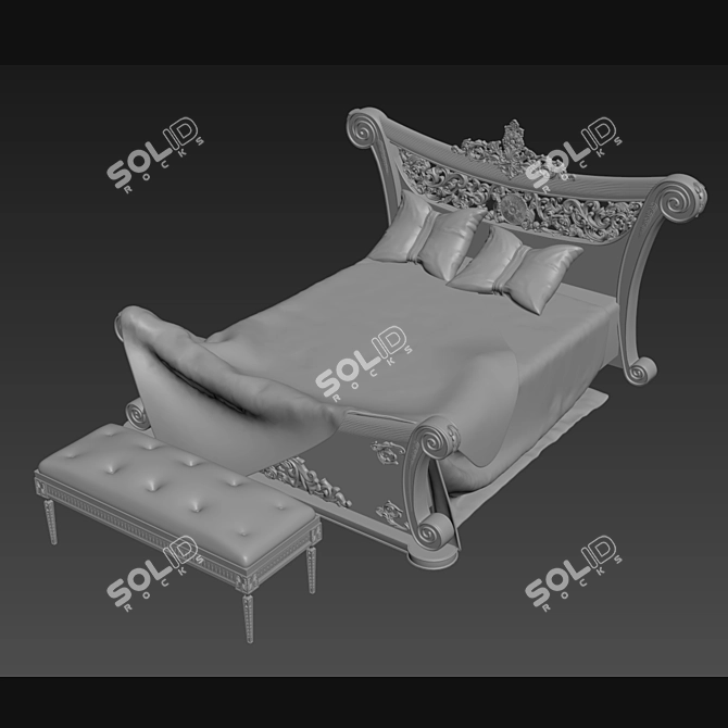 Regal Slumber: Luxury Beds fit for a King 3D model image 2