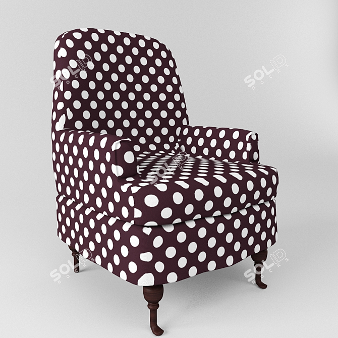 Patterned Beanbag Chair 3D model image 1