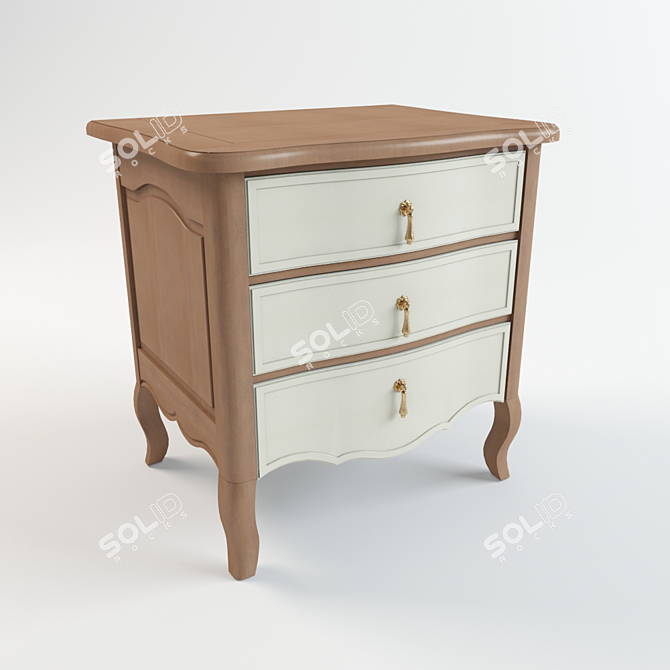 Rustic Bedside Cabinet 3D model image 1