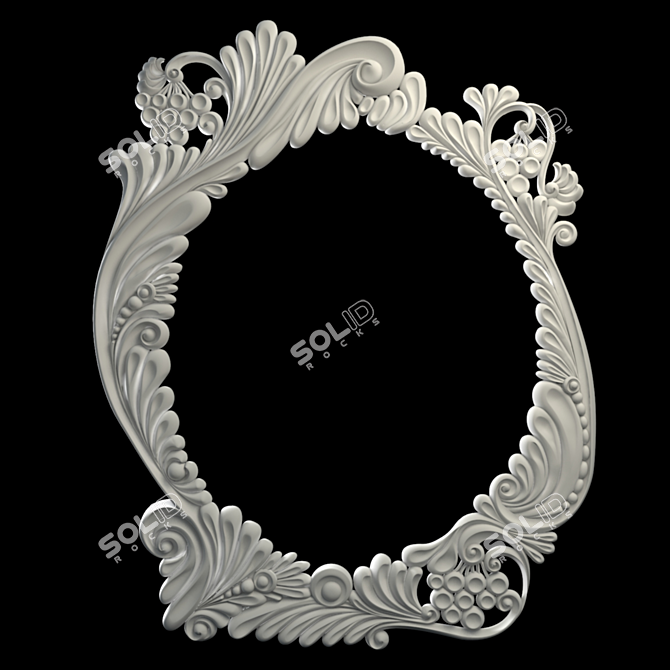 Elegant Mirror Frame 3D model image 1