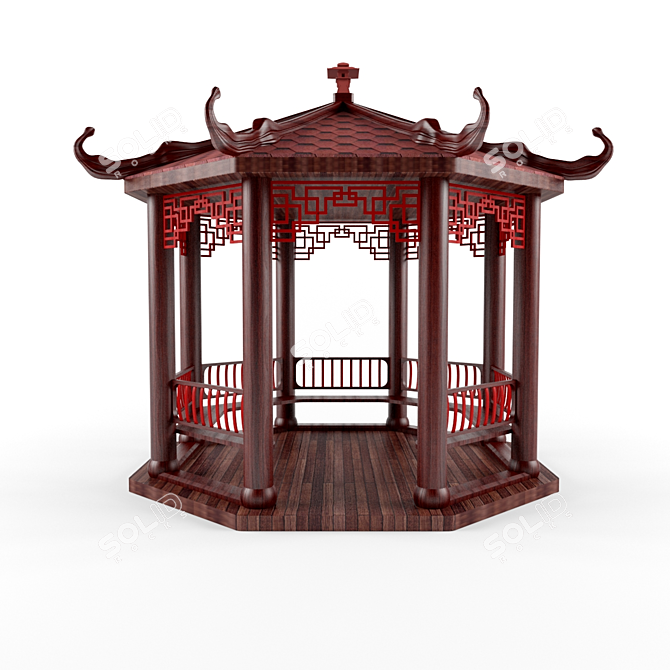Chinese Style Arbor 3D model image 1