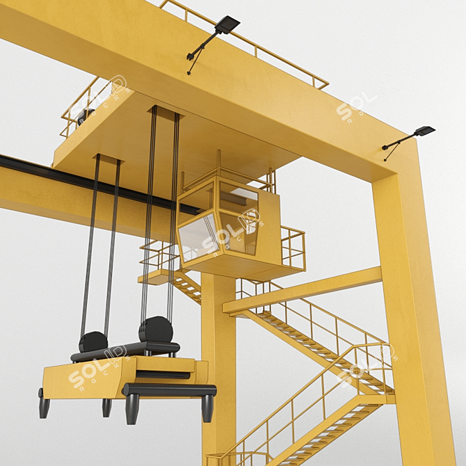 Heavy Duty Container Crane 3D model image 2