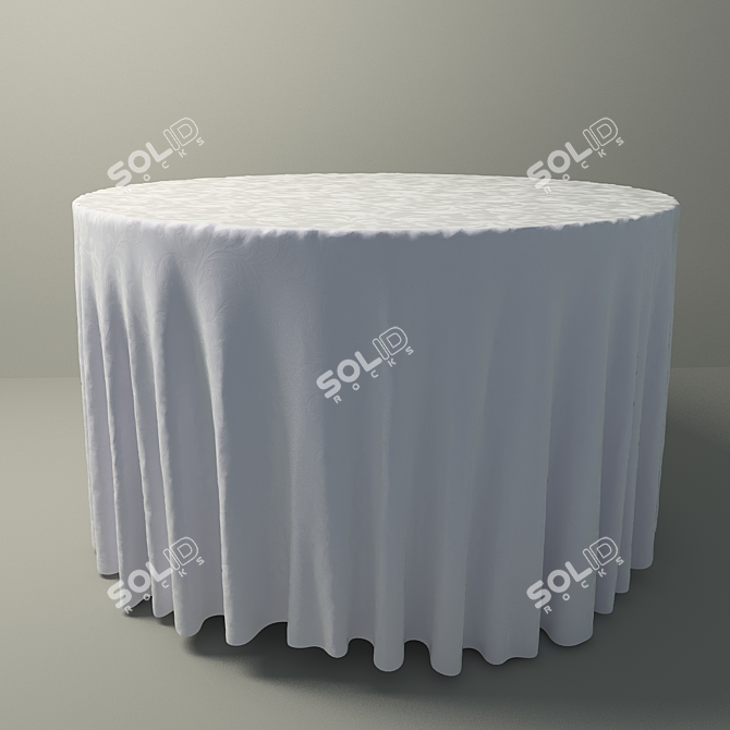 Elegant Floral Tablecloth Pattern 3D model image 1