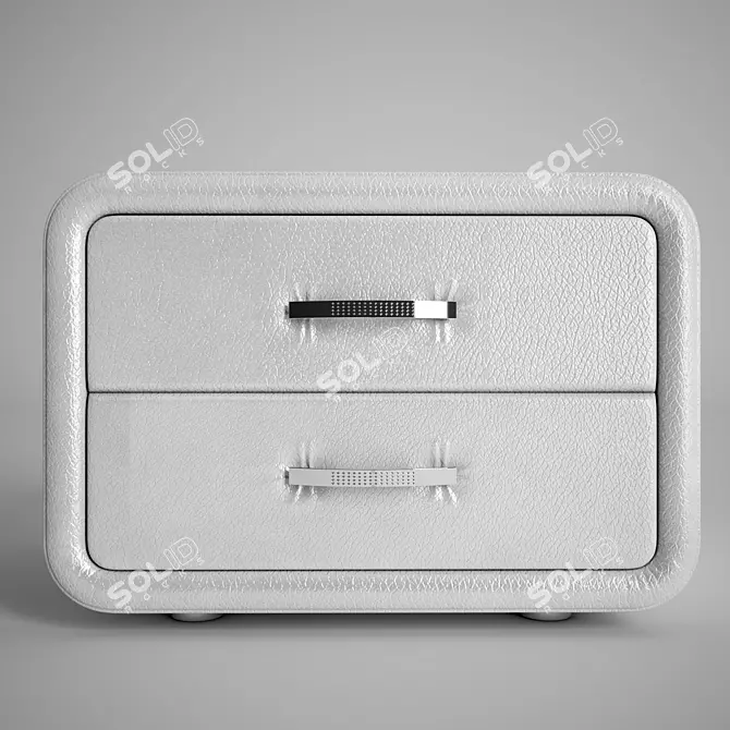 Sleek Modern Bedside Table 3D model image 1