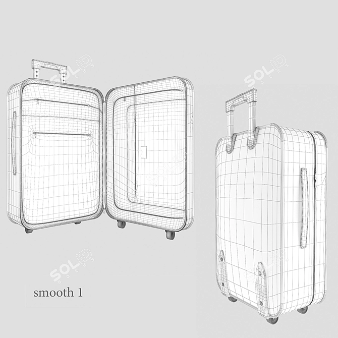 Luxury Louis Vuitton Travel Luggage 3D model image 3