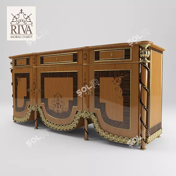 Luxury Riva 4076 Art Cabinet 3D model image 1
