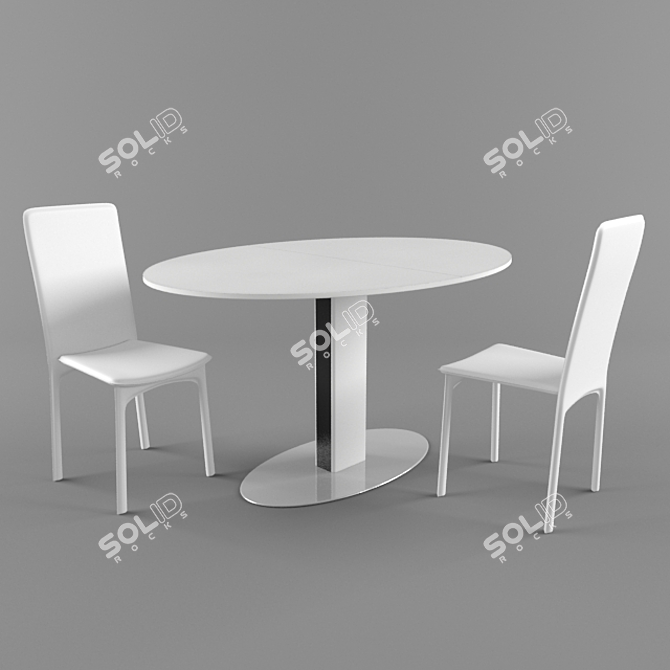 Minimalist Duo Furniture 3D model image 1