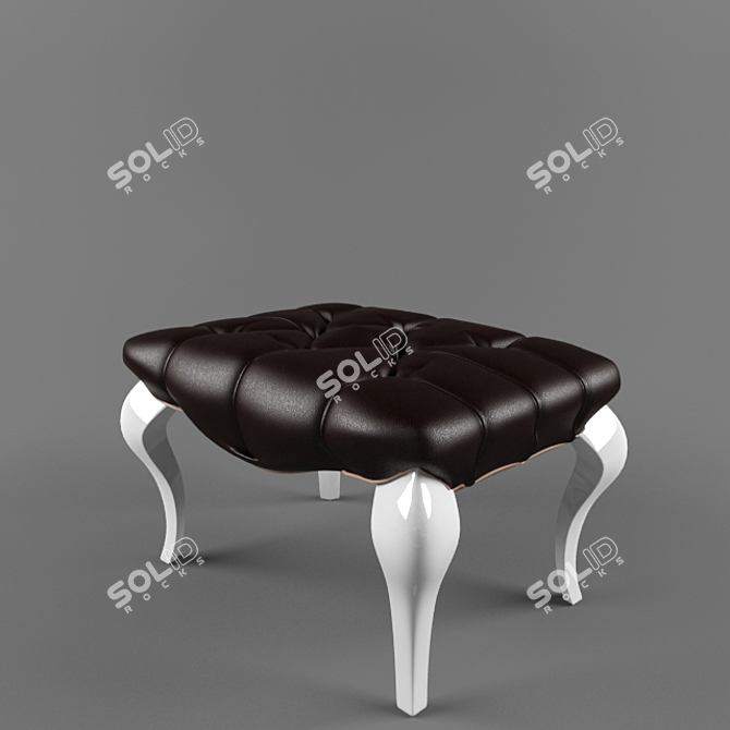 Comfortable Velvet Pouf Ottoman 3D model image 1