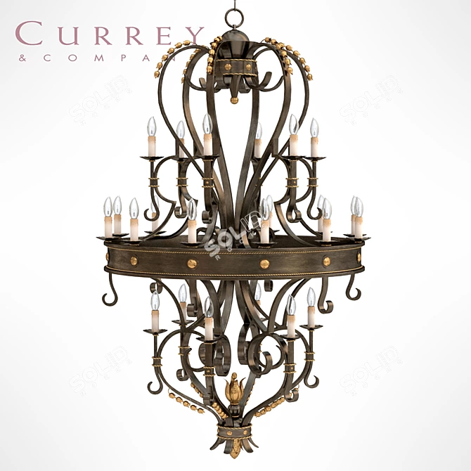 Elegant Currey 9631 Chandelier 3D model image 1