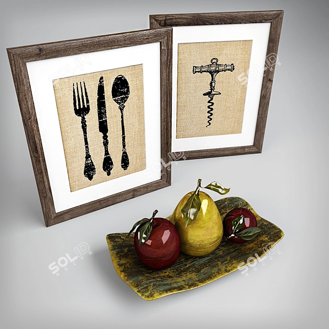 Artificial Fruit Decor Set 3D model image 2