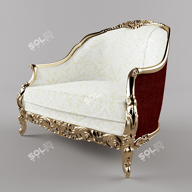 Elegant Italian Armchair by Angelo Cappelini 3D model image 1