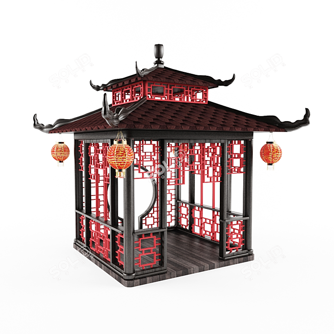 Outdoor Gazebo | 4100 x 4100 | Chinese Design 3D model image 2