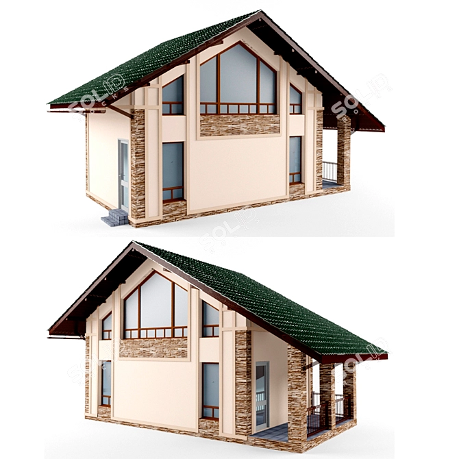 Cozy Cottage Stay 3D model image 1