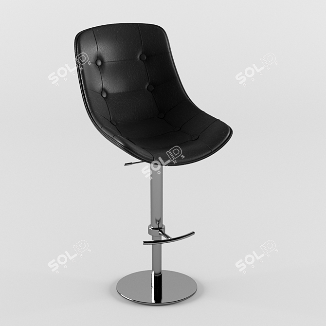 Sleek Bar Stool for Stylish Interiors 3D model image 2