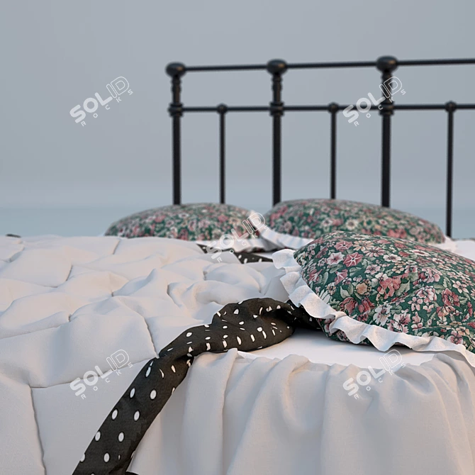 Dream Slumber: Russian-English Compatible Bed 3D model image 3