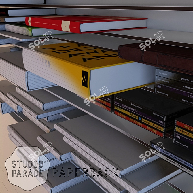 Modular Bookshelf: White/Brown Colors 3D model image 3