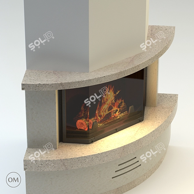 Viareggio Modern Stone Corner Cladding 3D model image 2