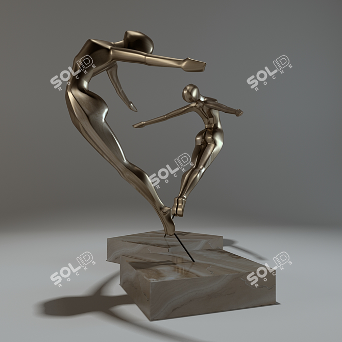 Graceful Maiden Sculpture 3D model image 1