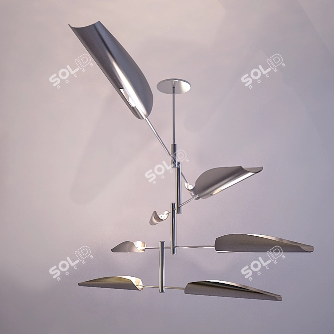 Elegant Crystal Chandelier 3D model image 1