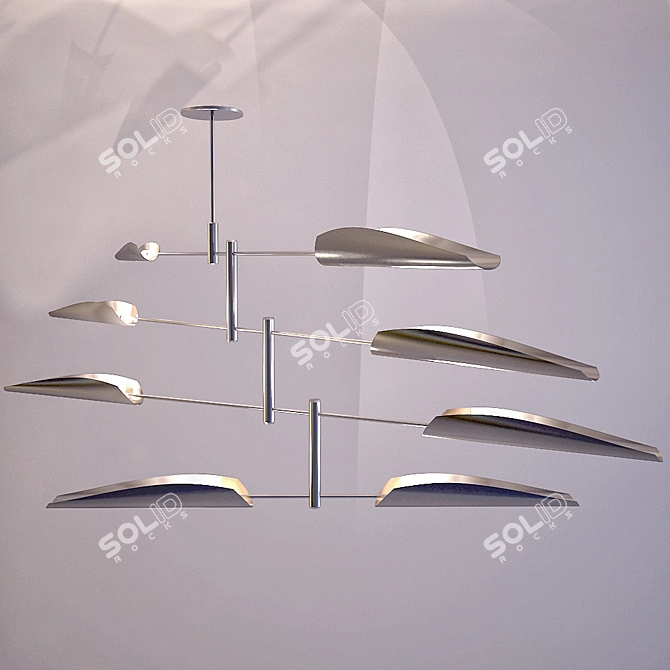 Elegant Crystal Chandelier 3D model image 2