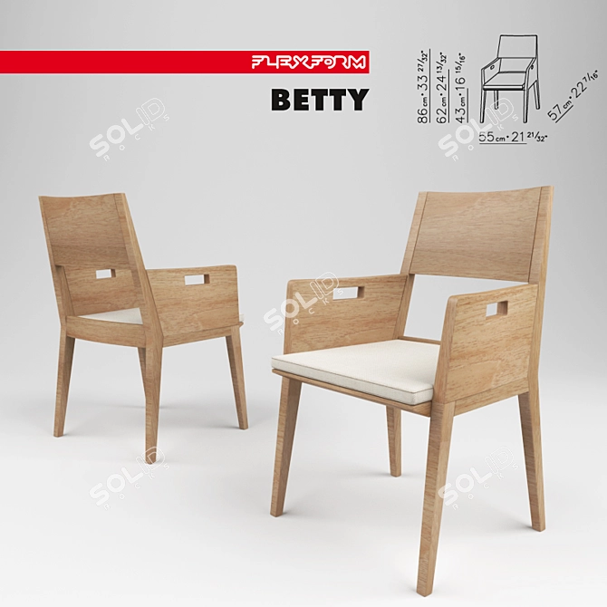 Elegant Betty Armchair: Stylish Comfort 3D model image 1