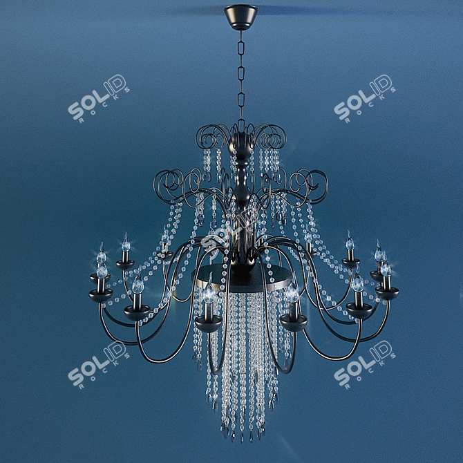 Luxury Crystal Chandelier 3D model image 1