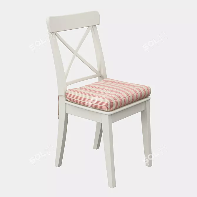 Comfort and Style: Ikea Ingolf Chair with Ulla-May Pillow 3D model image 2