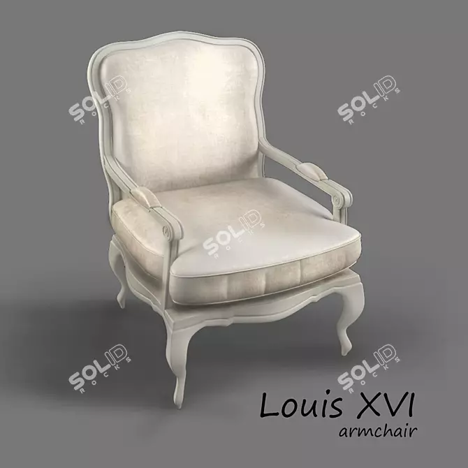 Elegant Louis XVI Chair 3D model image 1