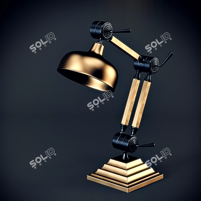 Elegant Brass Table Lamp 3D model image 1