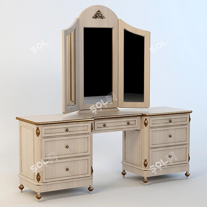 Elegant Debussy Dressing Table 3D model image 1
