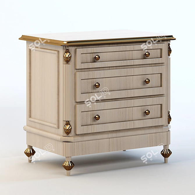 Debussy Bedside Table: Elegant and Practical 3D model image 1